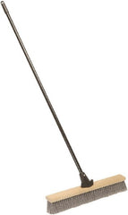 Ability One - 24" Medium Duty Polypropylene Push Broom - Wood Block, Bolt-On Handle Connection - Exact Tooling