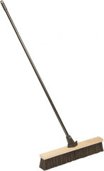 Ability One - 24" Medium Duty Polypropylene Push Broom - Wood Block, Bolt-On Handle Connection - Exact Tooling