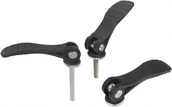 KIPP - M8, Fiberglass Reinforced Plastic Threaded Stud Adjustable Clamping Handle - 110mm OAL, 27.7mm High - Exact Tooling