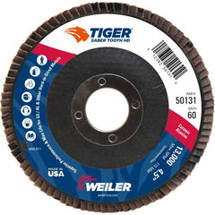 4-1/2 Saber Tooth High Density Ceramic Abrasive, 60C, 7/8″ Arbor Hole - Exact Tooling