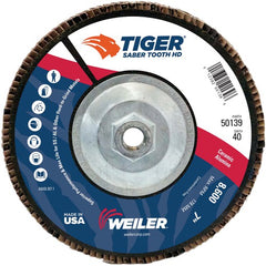 7″ Saber Tooth High Density Ceramic Abrasive, 40C, 5/8″-11 UNC Nut - Exact Tooling