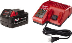 Milwaukee Tool - 18 Volt, 1 Battery Lithium-Ion Power Tool Charger - Battery Included - Exact Tooling