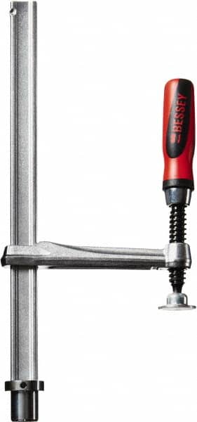 Bessey - 1,000 Lb Holding Capacity, 12" Max Opening Capacity, 1,000 Lb Clamping Pressure, Manual Hold Down Clamp - 7-11/16" Arm Length, 7-7/8" Clamp Length, 1-37/64" Clamp Width, 15-3/4" Clamp Height, 28mm Stud Mount, Steel - Exact Tooling