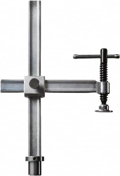 Bessey - 1,200 Lb Holding Capacity, 12" Max Opening Capacity, 1,200 Lb Clamping Pressure, Manual Hold Down Clamp - 10" Arm Length, 10-5/8" Clamp Length, 2-19/32" Clamp Width, 15-3/4" Clamp Height, 28mm Stud Mount, Steel - Exact Tooling
