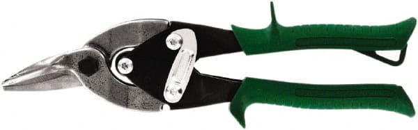 Midwest Snips - 1-1/4" Length of Cut, Right Pattern Aviation Snip - 10" OAL, 18 AWG Steel Capacity - Exact Tooling