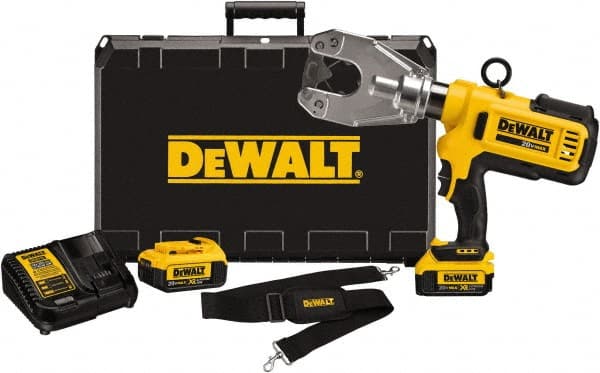DeWALT - 6 Ton Electric Crimper - Includes DCE350, (2) DCB204, DCE115, Shoulder Strap, Kit Box - Exact Tooling