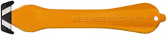 Klever Innovations - Fixed Safety Cutter - 1-1/4" Carbon Steel Blade, Orange Plastic Handle, 1 Blade Included - Exact Tooling