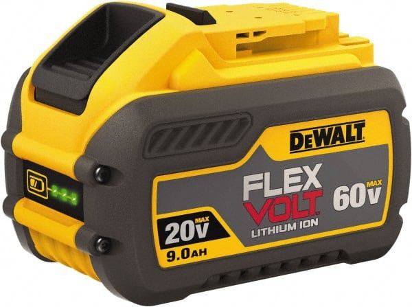 DeWALT - 60 Volt Lithium-Ion Power Tool Battery - 9 Ahr Capacity, 2 hr Charge Time, Series 20/60 FLEXVOLT - Exact Tooling