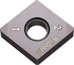 Kyocera - CNGA433 Grade KBN525 CBN Turning Insert - Uncoated, 80° Diamond, 1/2" Inscr Circle, 3/16" Thick, 3/64" Corner Radius - Exact Tooling