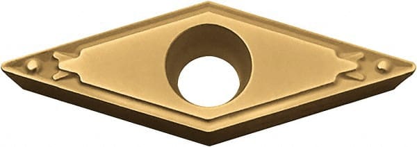 Kyocera - VBMT221 HQ Grade PV720 Cermet Turning Insert - TiCN (Megacoat Nano) Finish, 35° Diamond, 1/4" Inscr Circle, 1/8" Thick, 1/64" Corner Radius - Exact Tooling