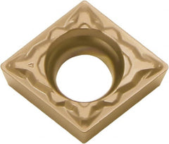 Kyocera - CCMT32.51 PP Grade PV720 Cermet Turning Insert - TiCN (Megacoat Nano) Finish, 80° Diamond, 3/8" Inscr Circle, 5/32" Thick, 1/64" Corner Radius - Exact Tooling