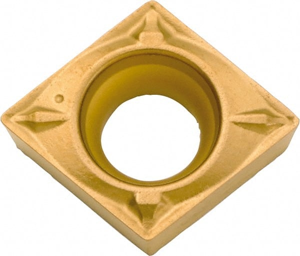 Kyocera - CCMT32.52 WP Grade CA515 Carbide Turning Insert - TiCN/Al2O3/TiN Finish, 80° Diamond, 3/8" Inscr Circle, 5/32" Thick, 1/32" Corner Radius - Exact Tooling