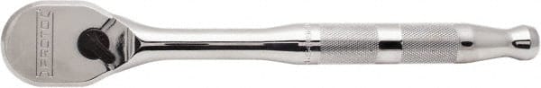 Proto - 1/2" Drive Pear Head Ratchet - Full Polish Chrome Finish, 10" OAL, 90 Gear Teeth, Standard Handle, Reversible Head - Exact Tooling