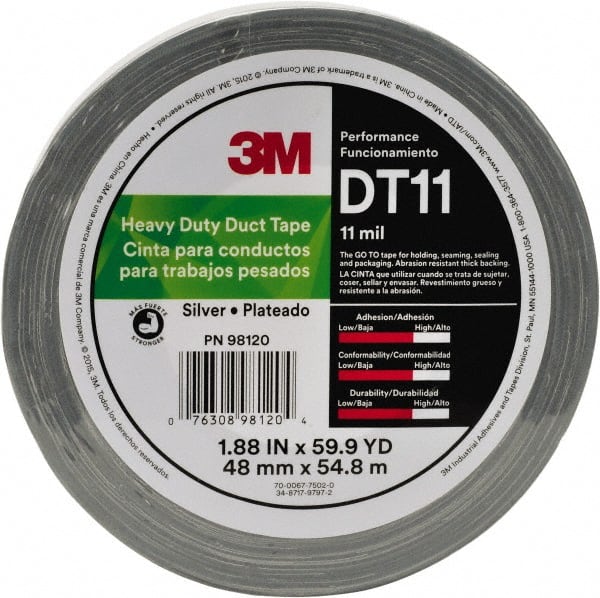 3M - 2" x 32m Black Duct Tape - 17 mil, Rubber Adhesive, Polyethylene Film Backing, Series DT17 - Exact Tooling