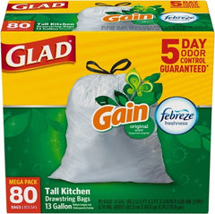 Glad - Pack of (80) 13 Gal 0.95 mil Household/Office Trash Bags - Exact Tooling