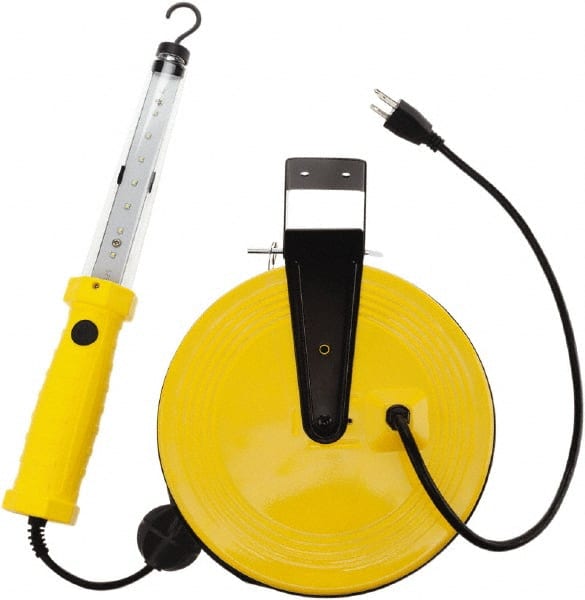 Bayco - Electric, LED Portable Vertical Mount Work Light - 50' Cord, 1 Head, 1,200 & 600 Lumens, Engineered Polymer & Steel, 10-1/4" Long x 9-1/2" Wide x 3" High - Exact Tooling