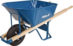 Jackson Professional Tools - 6 Cu Ft Capacity Wheelbarrow with 16" Pneumatic Wheel - Wood Handle, 58-1/2" Long x 26-3/4" Wide x 27" High, Blue - Exact Tooling
