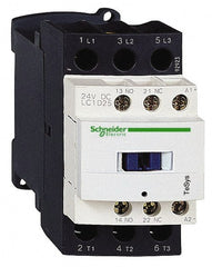 Schneider Electric - 3 Pole, 24 Coil VDC, 25 Amp at 440 VAC and 40 Amp at 440 VAC, Nonreversible IEC Contactor - 1 Phase hp: 2 at 115 VAC, 3 at 230/240 VAC, 3 Phase hp: 15 at 460/480 VAC, 20 at 575/600 VAC, 5 at 200/208 VAC, 7.5 at 230/240 VAC - Exact Tooling