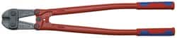 Knipex - 30" OAL, 37mm Jaw Length x 90mm Jaw Width, Bolt Cutter Pliers - Standard Head, Steel Tube, Power-Coated Handles - Exact Tooling