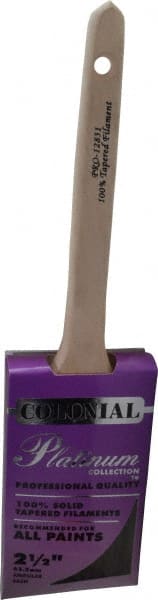 Premier Paint Roller - 2-1/2" Angled Synthetic Sash Brush - 3" Bristle Length, 9" Wood Rattail Handle - Exact Tooling
