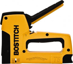 Stanley Bostitch - Manual Staple Gun - 1/4, 3/8, 1/2" Staples, 84 Lb Capacity, Yellow, Aluminum Die Cast - Exact Tooling