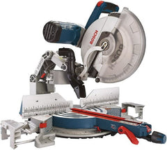Bosch - 15 Amp, 3,800 RPM, 45° Right Double Bevel Sliding Miter Saw - 12" Blade Diam - Exact Tooling