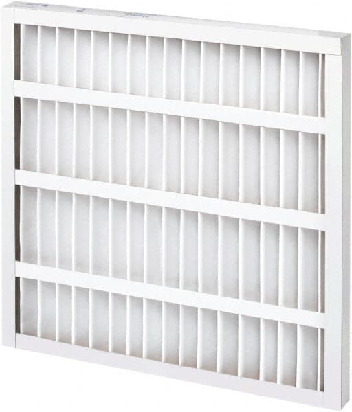 Made in USA - 12" Noml Height x 24" Noml Width x 2" Noml Depth, 35% Capture Efficiency, Wireless Pleated Air Filter - MERV 8, Synthetic, Integrated Paperboard Frame, 500 Max FPM, 750 CFM, For Any Unit - Exact Tooling