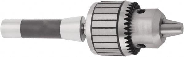 Accupro - JT3, 1/16 to 5/8" Capacity, Tapered Mount Steel Drill Chuck - Keyed, R8 Shank, 67.01mm Sleeve Diam, 7-19/32" Open Length - Exact Tooling