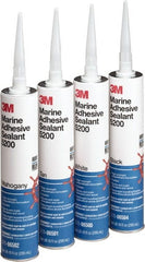 3M - 12.8 oz Cartridge White Polyurethane Marine Adhesive Sealant - 190°F Max Operating Temp, 60 min Tack Free Dry Time - Exact Tooling