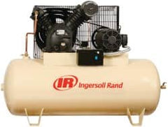 Ingersoll-Rand - 10 hp, 120 Gal Stationary Electric Horizontal Screw Air Compressor - Three Phase, 175 Max psi, 35 CFM, 460 Volt - Exact Tooling