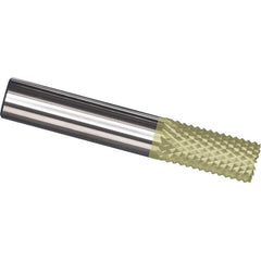 Made in USA - 1/4" Diam, 3/4" LOC, Burr End, Solid Carbide Diamond Pattern Router Bit - Right Hand Cut, 2" OAL, 1/4" Shank Diam, Use on Carbon & Honeycomb, Carbon Fiber, Composite, Fiberglass, Graphite - Exact Tooling
