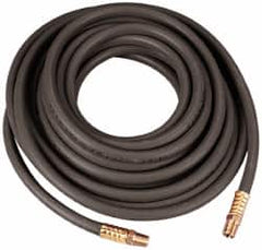 Value Collection - 1/2" ID x 0.787" OD 25' Long Multipurpose Air Hose - MNPT x MNPT Ends, 200 Working psi, 1/2" Fitting, Black - Exact Tooling