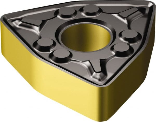 Sandvik Coromant - WNMG332 WMX Grade 4325 Carbide Turning Insert - TiCN/AI2O3/TiN Finish, 80° Trigon, 3/8" Inscr Circle, 3/16" Thick, 1/32" Corner Radius - Exact Tooling