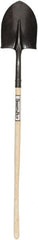 SEYMOUR-MIDWEST - 12" High x 8-3/4" Wide Round Steel Shovel - 42" Long Wood Straight Handle, Rolled - Exact Tooling