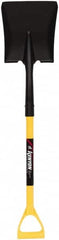 SEYMOUR-MIDWEST - 11-1/2" High x 9" Wide Square Steel Shovel - 28" Long Polymer D-Grip Handle, Front Turned - Exact Tooling