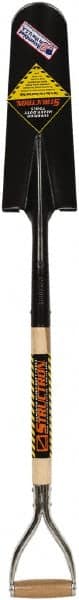 SEYMOUR-MIDWEST - 16" High x 5-3/4" Wide Round Steel Spade - 30" Long Wood D-Grip Handle, Front Turned - Exact Tooling