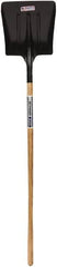 SEYMOUR-MIDWEST - 14-1/2" High x 13-1/2" Wide Square Steel Scoop - 54" Long Wood Straight Handle, No Step - Exact Tooling