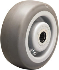 Hamilton - 5 Inch Diameter x 2 Inch Wide, Rubber on Thermoplastic Caster Wheel - 350 Lb. Capacity, 2-3/16 Inch Hub Length, 1/2 Inch Axle Diameter, Straight Roller Bearing - Exact Tooling