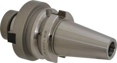 Accupro - BT40 Taper Shank 1-1/4" Pilot Diam Shell Mill Holder - 2" Flange to Nose End Projection, 2.88" Nose Diam, 5/8-18 Lock Screw, Through-Spindle & DIN Flange Coolant - Exact Tooling