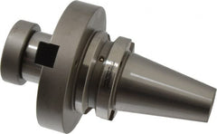 Accupro - BT40 Taper Shank 1-1/2" Pilot Diam Shell Mill Holder - 2" Flange to Nose End Projection, 3.8" Nose Diam, 3/4-16 Lock Screw, Through-Spindle & DIN Flange Coolant - Exact Tooling