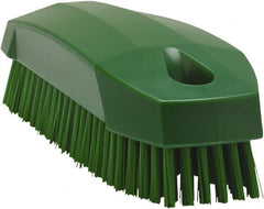 Vikan - 0.7" Bristle Length, Polyester Scrub Brush - 1-1/2" Wide Head, 4-1/2" OAL, Green, Polypropylene Block - Exact Tooling