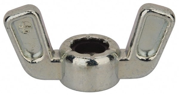 Value Collection - 5/16-24 UNF, Zinc Plated, Zinc Alloy Nylon-Insert Locking Wing Nut - Grade 2, 1-1/2" Wing Span, 0.718" Wing Span - Exact Tooling