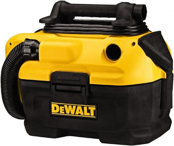 DeWALT - 2 Gal Plastic Tank, Electric & Battery Powered Wet/Dry Vacuum - 120 VAC & 18/20 Volt, 5' Hose Fitting, Cordless, HEPA Filter, Accessories Included - Exact Tooling