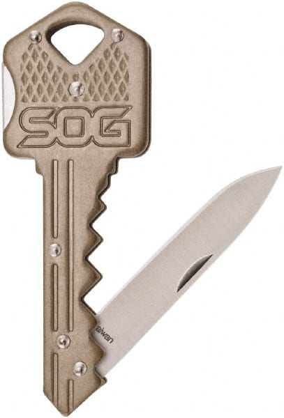 SOG Specialty Knives - 1-1/2" Blade, Straight Drop Point Folding Knife - 2-1/2" Closed Length, Stainless Steel - Exact Tooling