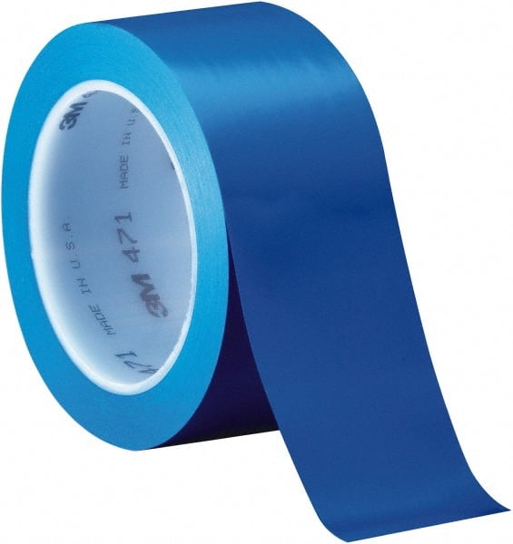 3M - Blue Solid Color Vinyl Tape - 1/4" Wide x 108' Long x 5.2 mil Thick, General Traffic - Exact Tooling