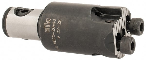 Iscar - 20mm Body Diam, Manual Single Cutter Boring Head - 22mm to 27.99mm Bore Diam - Exact Tooling