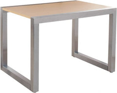 ECONOCO - 36" Long x 34" Wide x 24" High Stationary Display Table - Maple & Satin Chrome (Color), Melamine Top - Exact Tooling