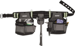 Bucket Boss - 1 to 52" Waist Tool Rig - 29 Pocket, Gray, Polyester - Exact Tooling