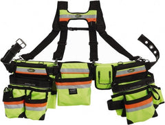 Bucket Boss - 1 to 52" Waist Tool Rig - 29 Pocket, Yellow, Polyester - Exact Tooling