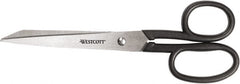 Westcott - 3-1/2" LOC, 8" OAL Stainless Steel Standard Standard - Plastic Straight Handle, For General Purpose Use - Exact Tooling